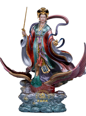 黄铜九天玄女神像客厅摆件