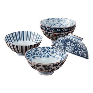 MinoYaki美浓烧 14CM大号陶瓷米饭碗轻奢高颜值复古青花瓷碗具