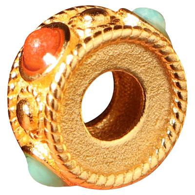 信誉公子925足银镀金双色隔珠