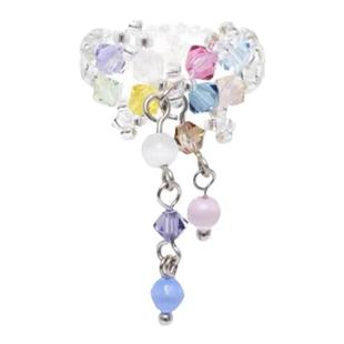 Swingset同款精致水晶猫眼吊坠戒指虞书欣迪丽热巴同款祖母绿花环