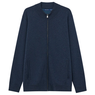 NAUTICA/诺帝卡男装羊毛混纺柔软带弹针织毛衣秋冬夹克SO3305