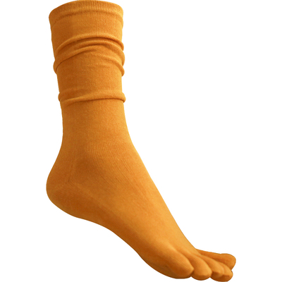 高筒堆堆五指袜女纯棉防臭吸汗