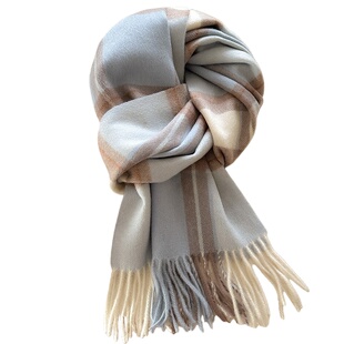 圣诞英国100%羊毛格围巾女2025新款冬季学生保暖情侣围脖生日礼物