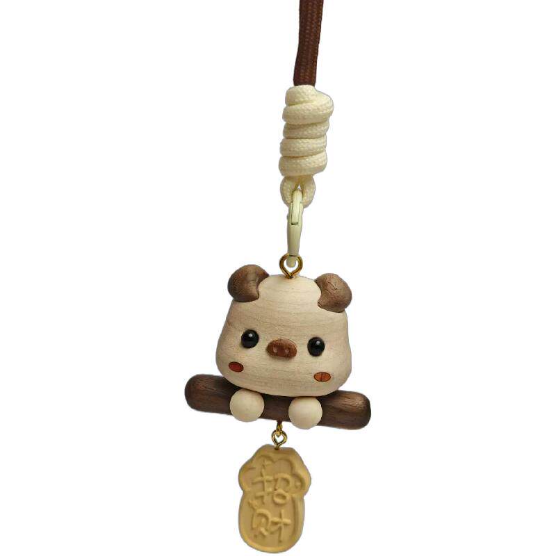 实木招财猪猪汽车挂件男女车内车吊饰/挂饰