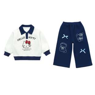 小女孩巨好看春装洋气套装女童韩版时髦休闲卫衣两件套女宝宝衣服