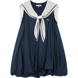 UOOYAA/乌丫「New Vintage」海军领花苞连衣裙