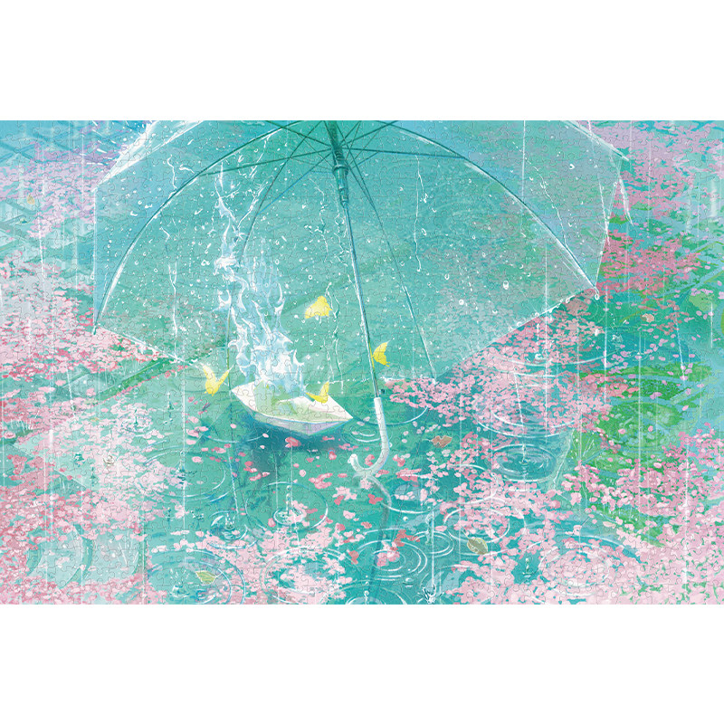 古部听雨季1000片白卡珠光拼图