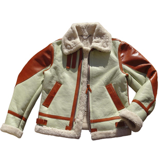 Colomer 澳洲原生态羊皮毛一体软嫩小羊羔复古B3真皮皮衣男女