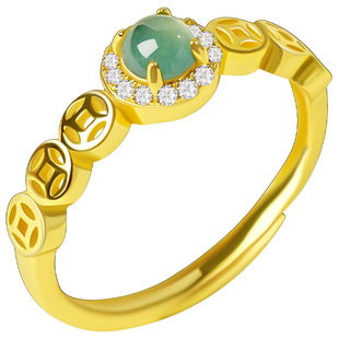 宫里上新翡翠戒指女纯银天然冰种玉石指环食指轻奢高级感生日礼物