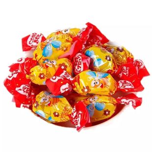 俄罗斯如胜小蜜蜂软糖乌克兰ROSHEN多口味夹心糖果爆浆果汁橡皮糖