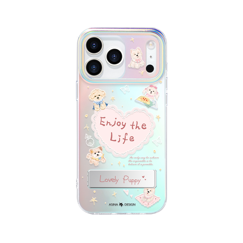 小狗派对适用苹果17Promax手机壳隐藏式一体支架iPhone16Pro保护套Co3全包13pm可爱14防摔ip15新款高级感好看
