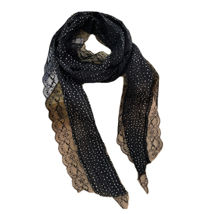 波点蕾丝细长条丝巾围巾女韩版百搭时尚装饰丝带气质领巾叠穿飘带