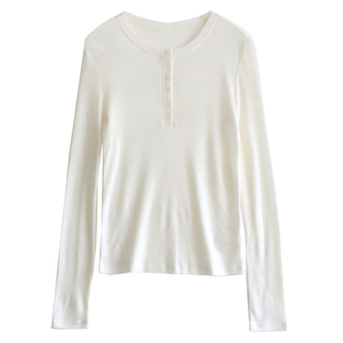 徐大脸吖定制 M1U亨利领打底衫女秋冬内搭可外穿上衣羊毛长袖T恤