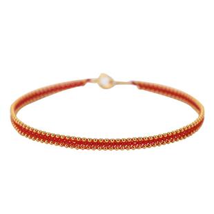 精致14K金红绳手链女本命年红手绳编织戒指手串手环饰品送女朋友