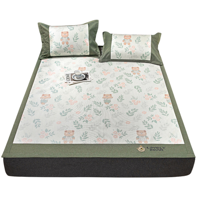 夏季冰丝凉席床笠款水洗可折叠