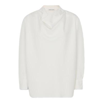 INSPIRE白色荡领宽松衬衫