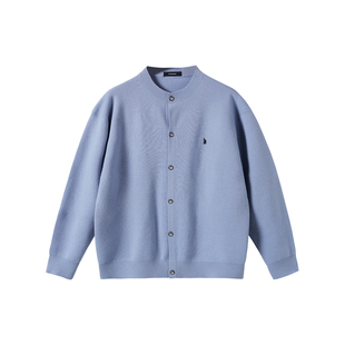 NYHSUGOO/南乙100%绵羊毛48支14针四平空转针法毛衣开衫15175男士