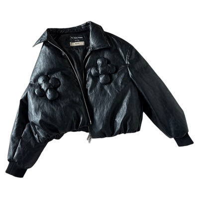 NBB磁吸片建筑感鹅绒短皮羽绒服