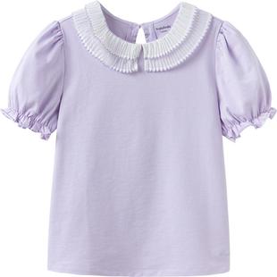 巴拉巴拉女童短袖T恤大童宝宝洋气泡泡袖上衣儿童打底衫夏装新款