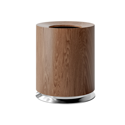 【官方正品】胡桃木纹垃圾桶