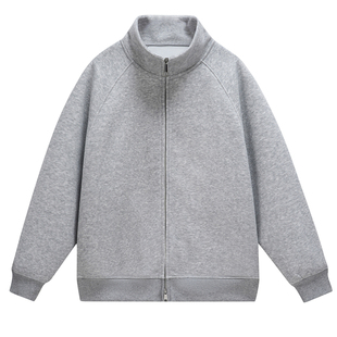 春秋加绒加厚500g克重磅连帽卫衣开衫外套男女春上衣帽衫