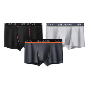 Lee李牌亲肤柔软云感棉7A抑菌平角四角裤2025新款纯色男生内裤