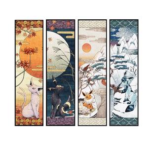 主卧床头挂布厨房挂布精灵宝可梦神奇宝贝伊布国风墙纸背景墙挂布