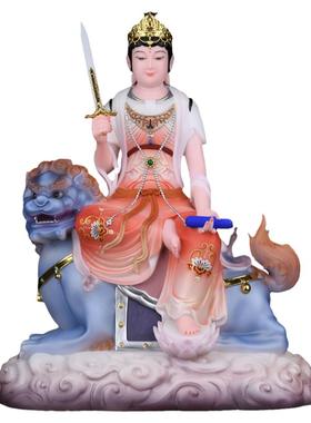 文殊菩萨普贤菩萨坐青狮白象摆件
