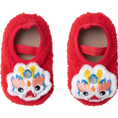 巴拉巴拉宝宝地板袜男童女童红色款保暖防滑婴儿加厚早教袜套鞋冬