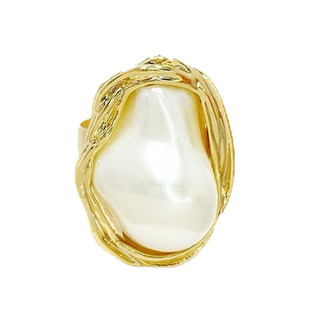 梦幻之夜~欧美宫廷风不规则珍珠戒指个性夸张开口食指戒 复古指环