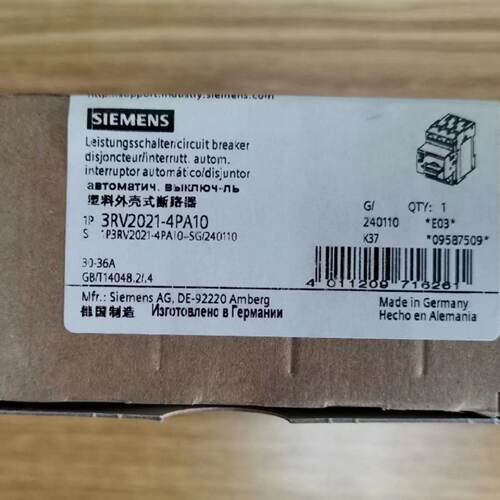 议价3RV2021-4PA10 断路器规格 S0 用于电机保护，CLASS 10 A 脱