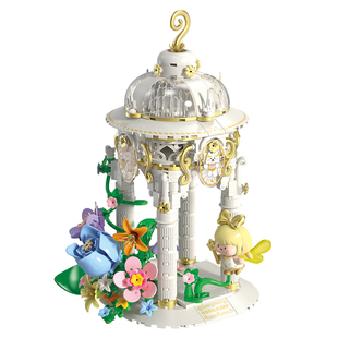 费米积木肉肉酱正版授权花语提灯拼装玩具桌面灯光摆件男女孩礼物