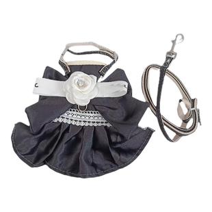 猫咪狗狗中古风小香风山茶花仙女外出背心式牵引绳小型犬公主裙