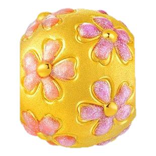 金至尊樱花雨黄金珠转运珠足金串珠手串路路通金珠生日礼物定价