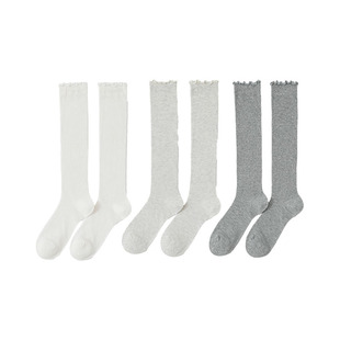 小腿袜夏季薄款白色长筒袜女花边透气显瘦堆堆袜miu系芭蕾风袜子