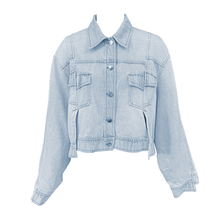 容子木ROSEMOO25春【商场同款】牛仔错位系扣短款外套RSS1WC434D