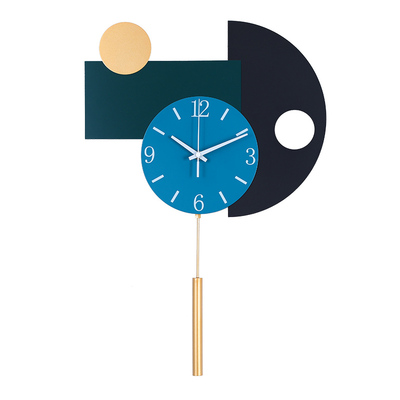 客厅家用金属简约免打孔静音挂钟