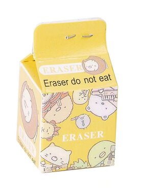 卡通牛奶盒装橡皮儿童铅笔擦