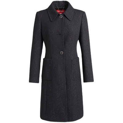 皮尔卡丹女装中长款通勤毛呢大衣