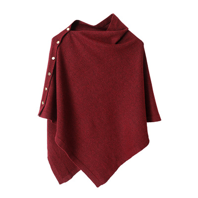 安可拉红披肩外搭春秋针织斗篷