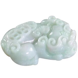 缅甸A货天然翡翠貔貅吊坠冰糯种男女款项链皮休挂件珠宝玉石证书