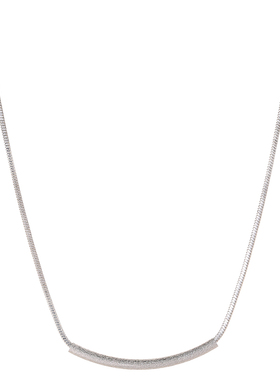 百搭极简银色微笑休闲素链项链