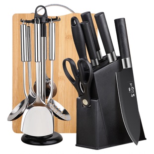 德菜刀菜板刀具套装厨房家用二合一厨具全套切片刀厨师刀组合国