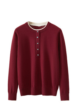 百家好100%羊毛保暖针织衫女