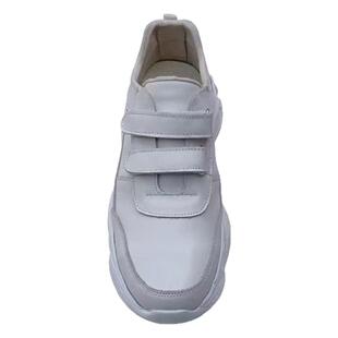 头层真牛皮运动跑步休闲轻弹软底中大童旅游老爹学生男女童小白鞋