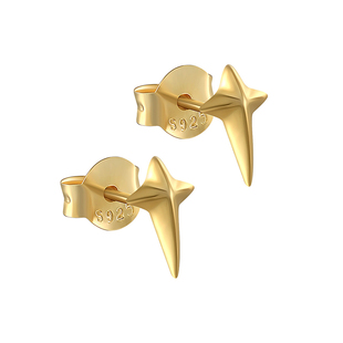 ISLANDIO北极星迷你耳钉18K金2023新品INS风百搭养耳朵银耳骨钉女