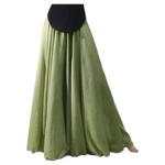 1725 双层棉麻半身裙秋冬女中长款文艺气质新中式汉服a字裙长裙