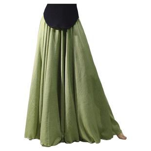 1725 双层棉麻半身裙秋冬女中长款文艺气质新中式汉服a字裙长裙