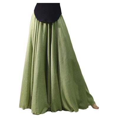 1725-新中式双层棉麻半身裙