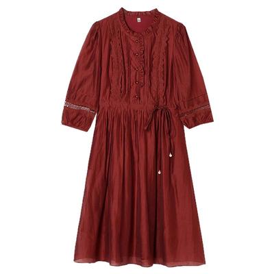 宫廷风气质修身连衣裙